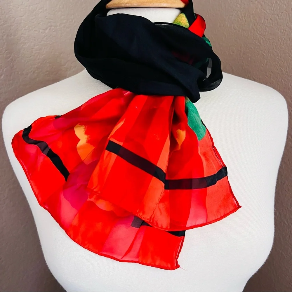Liz Claiborne Red Floral Scarf